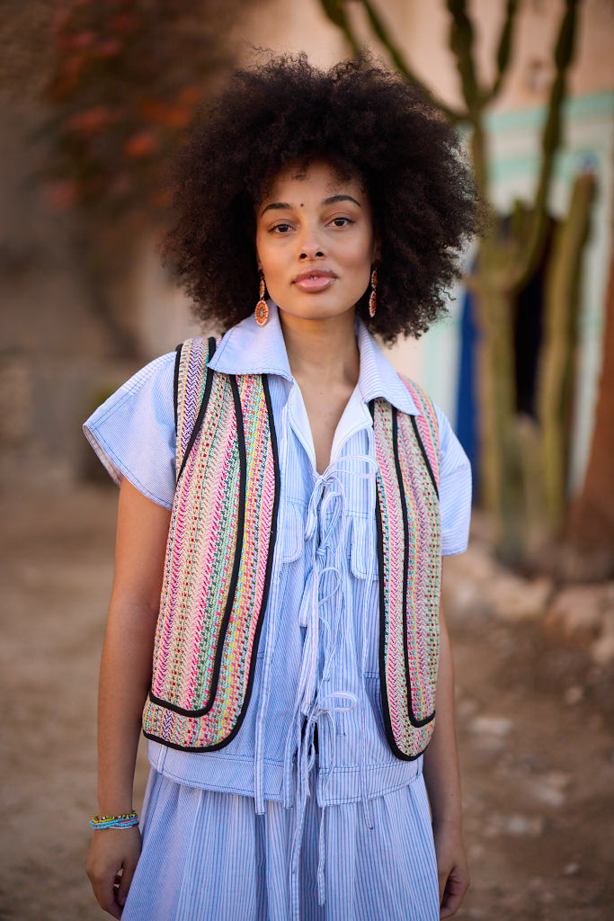 Gilet Redwan - Jacquard Rose
