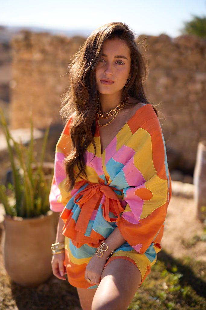Veste kimono Vinreta - Coloris Paysage